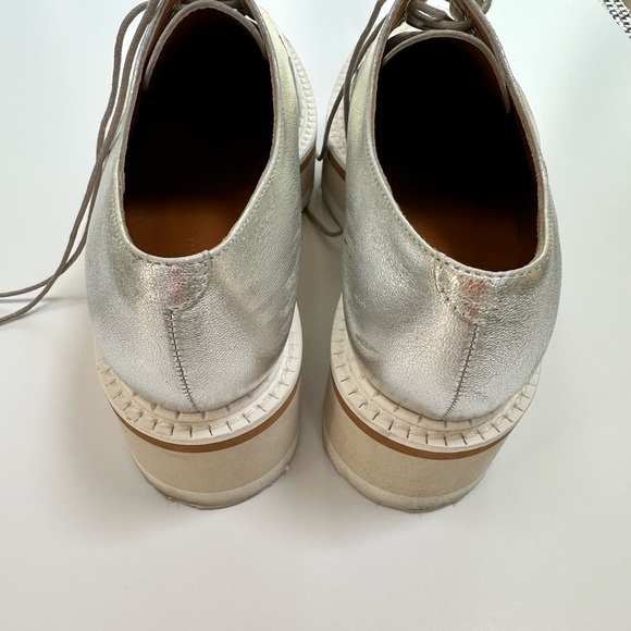 Robert Clergerie BROOK platform shoes lace ups Derbies Silver 38 7.5 - Picture 3 of 10